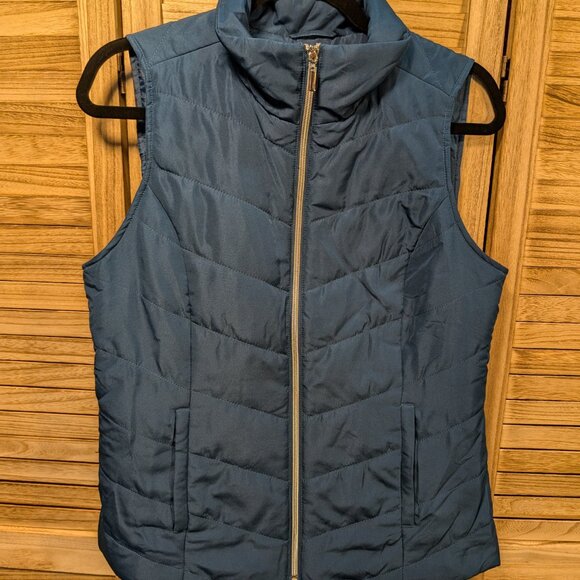 Christopher & Banks Vest Blue Sleeveless Puffer Size Small - Picture 2 of 9